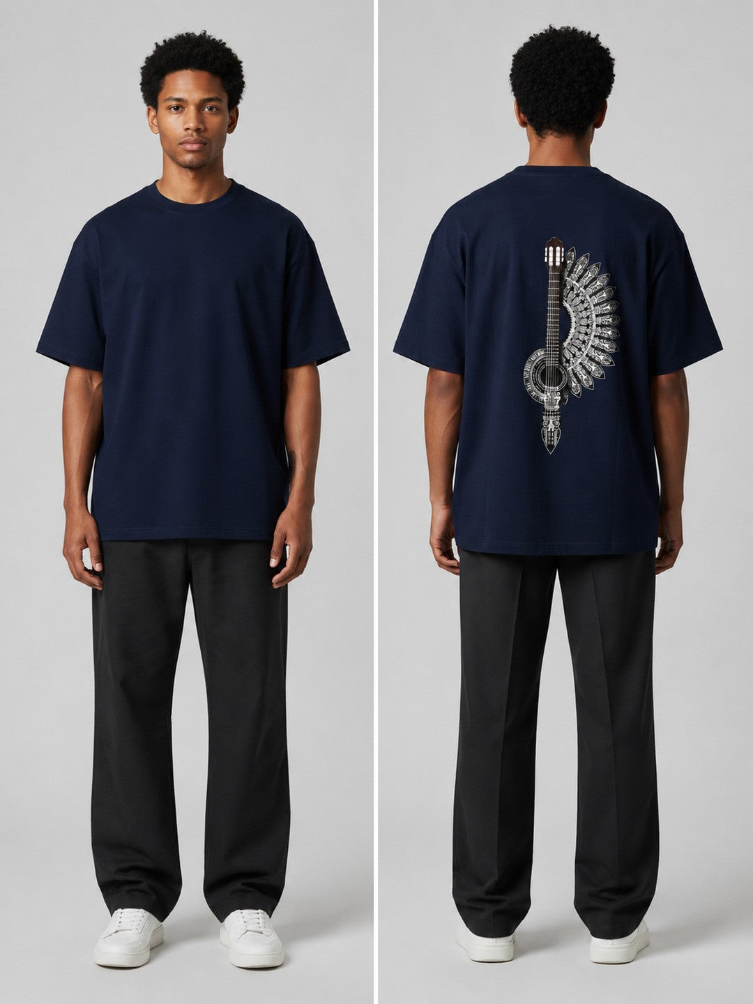 Mixed Frame Printed Round Neck Oversize Pre-customized Tshirt for Men