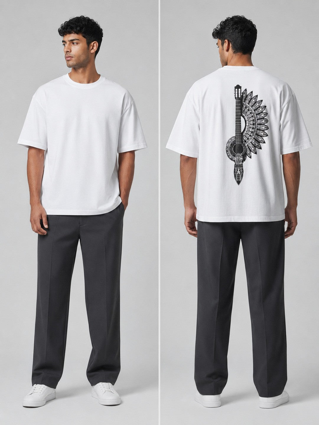 Mixed Frame Printed Round Neck Oversize Pre-customized Tshirt for Men