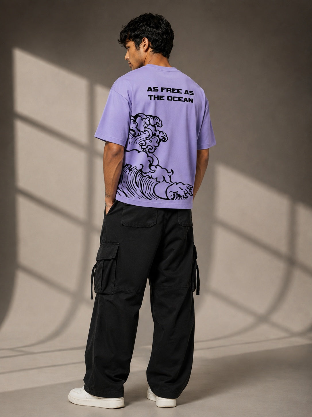 Ocean Freedom Printed Round Neck Oversize Pre-customized Tshirt for Men