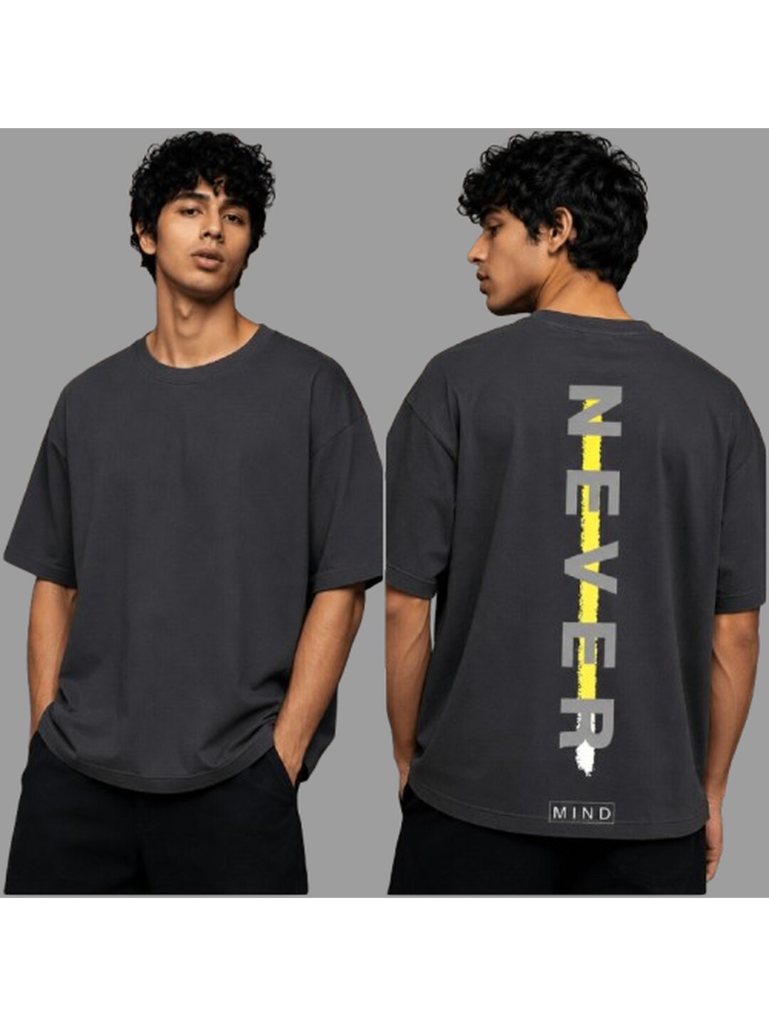 Trendy 02 Printed Round Neck Oversized Pre customized Tshirt for Men