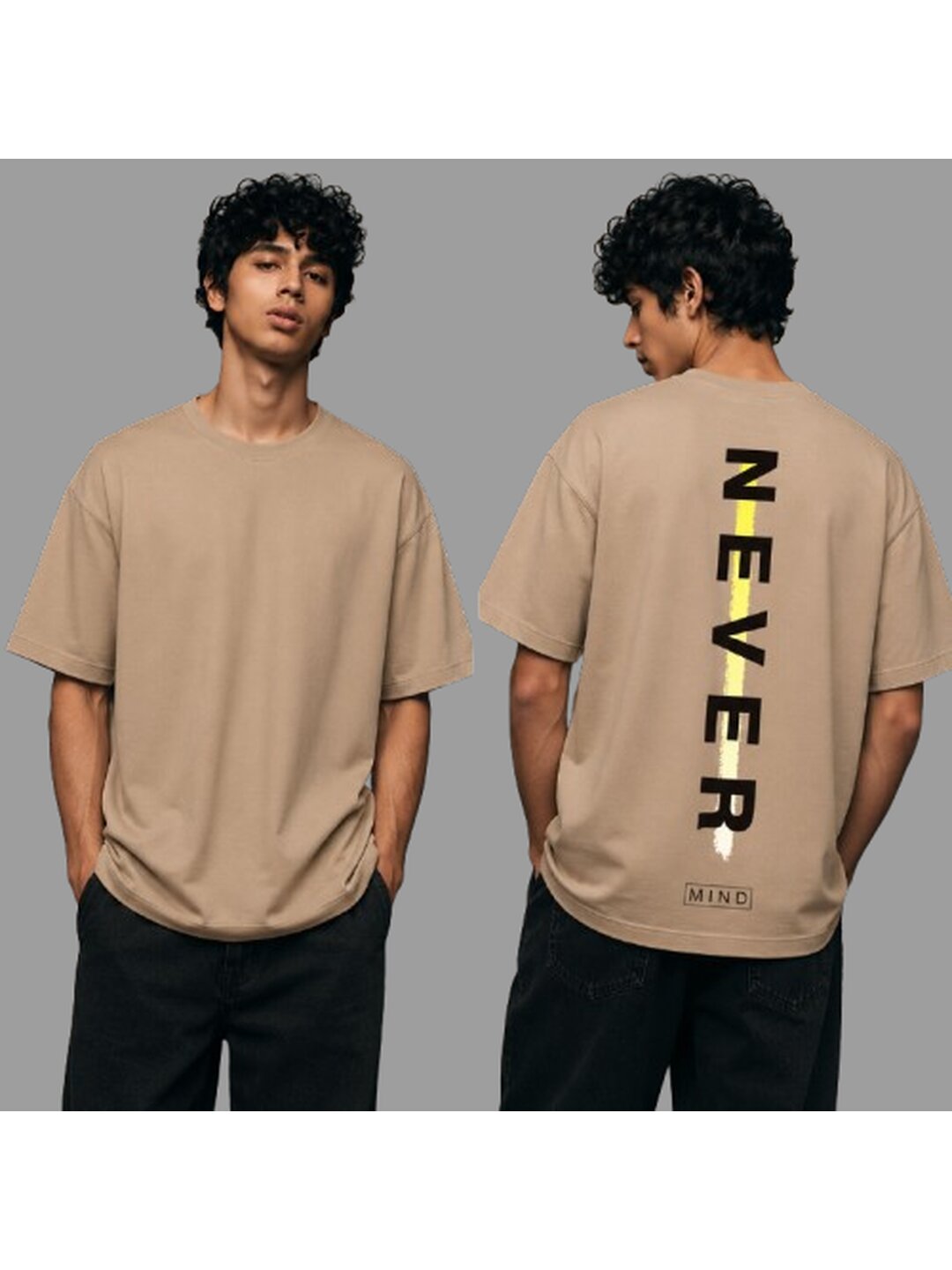 Trendy 02 Printed Round Neck Oversized Pre customized Tshirt for Men
