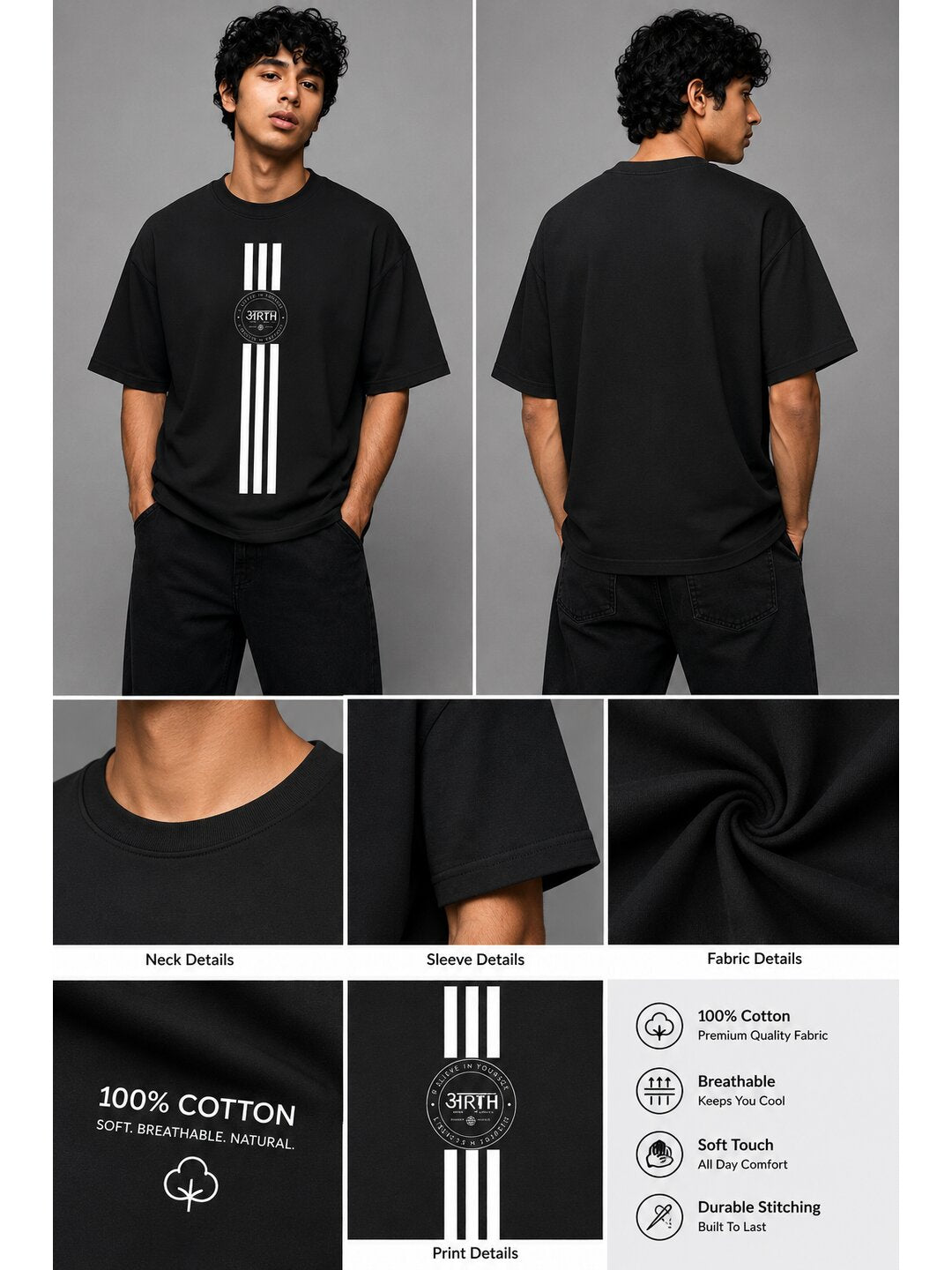 Trendy 04 Printed Round Neck Oversized Pre customized Tshirt for Men
