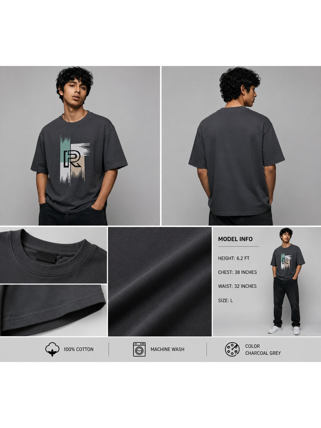 Trendy 09 Printed Round Neck Oversized Pre customized Tshirt for Men