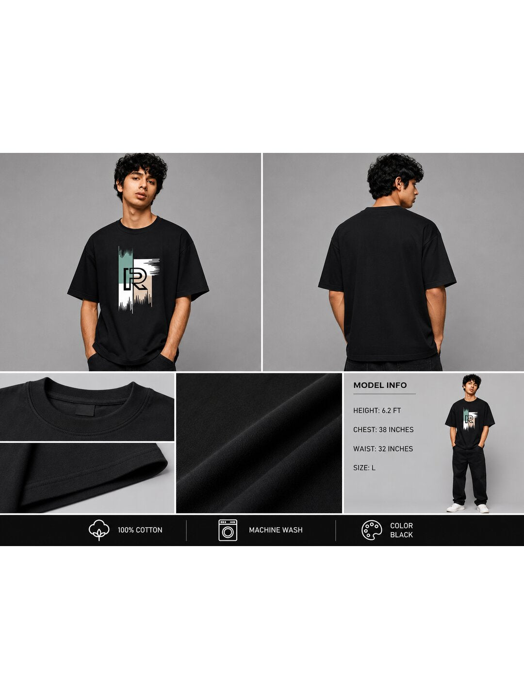 Trendy 09 Printed Round Neck Oversized Pre customized Tshirt for Men