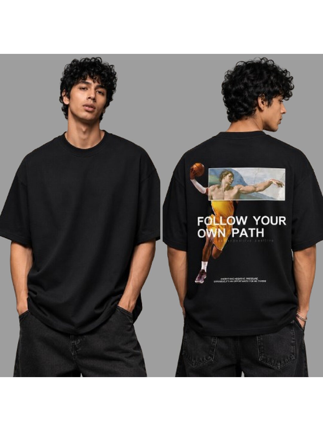 Trendy 14 Printed Round Neck Oversized Pre customized Tshirt for Men