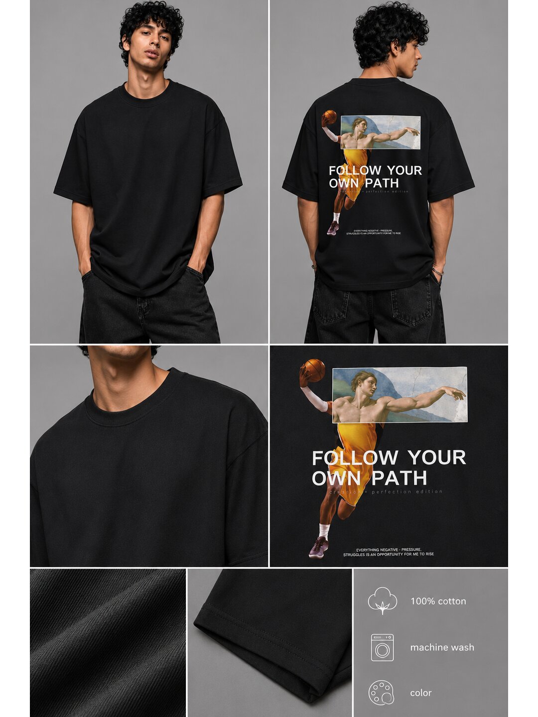 Trendy 14 Printed Round Neck Oversized Pre customized Tshirt for Men