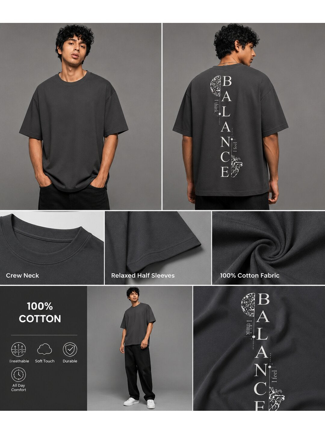 Word Idioms 01 Printed Round Neck Oversized Pre customized Tshirt for Men