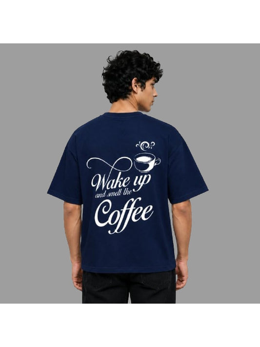 Wake Up Printed Round Neck Oversized Pre-customized Tshirt for Men