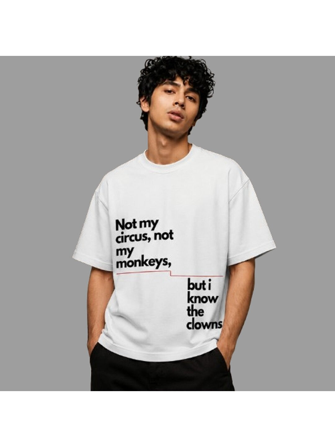 Quote Drop Printed Round Neck Oversize Pre-customized Tshirt for Men