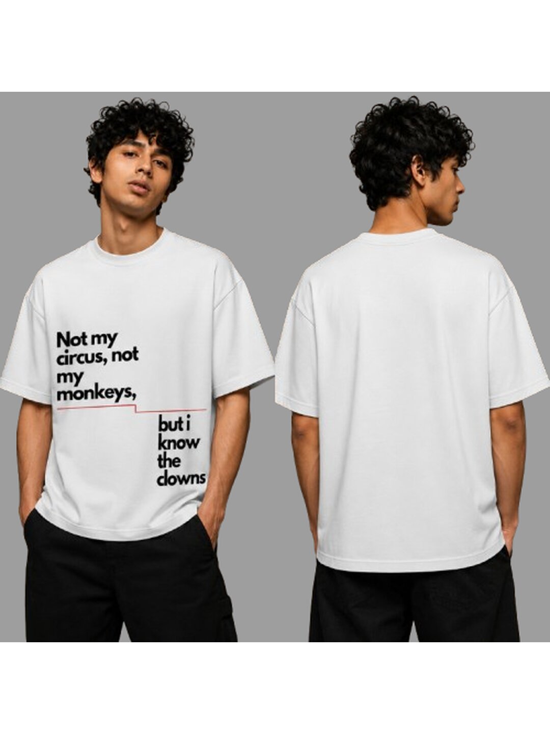 Word Idioms 03 Printed Round Neck Oversized Pre customized Tshirt for Men
