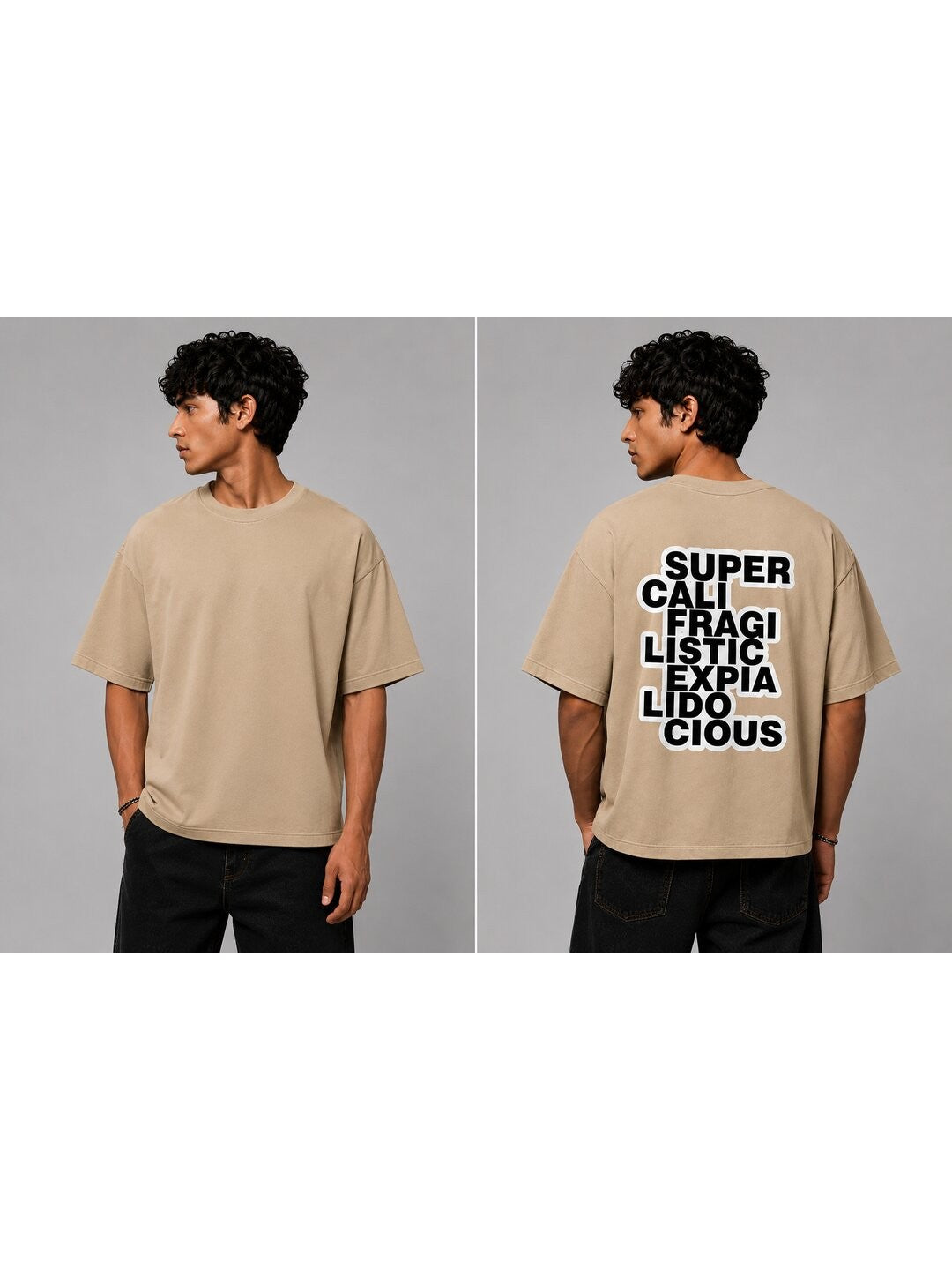 Guiness Word Printed Round Neck Oversize Pre-customized Tshirt for Men