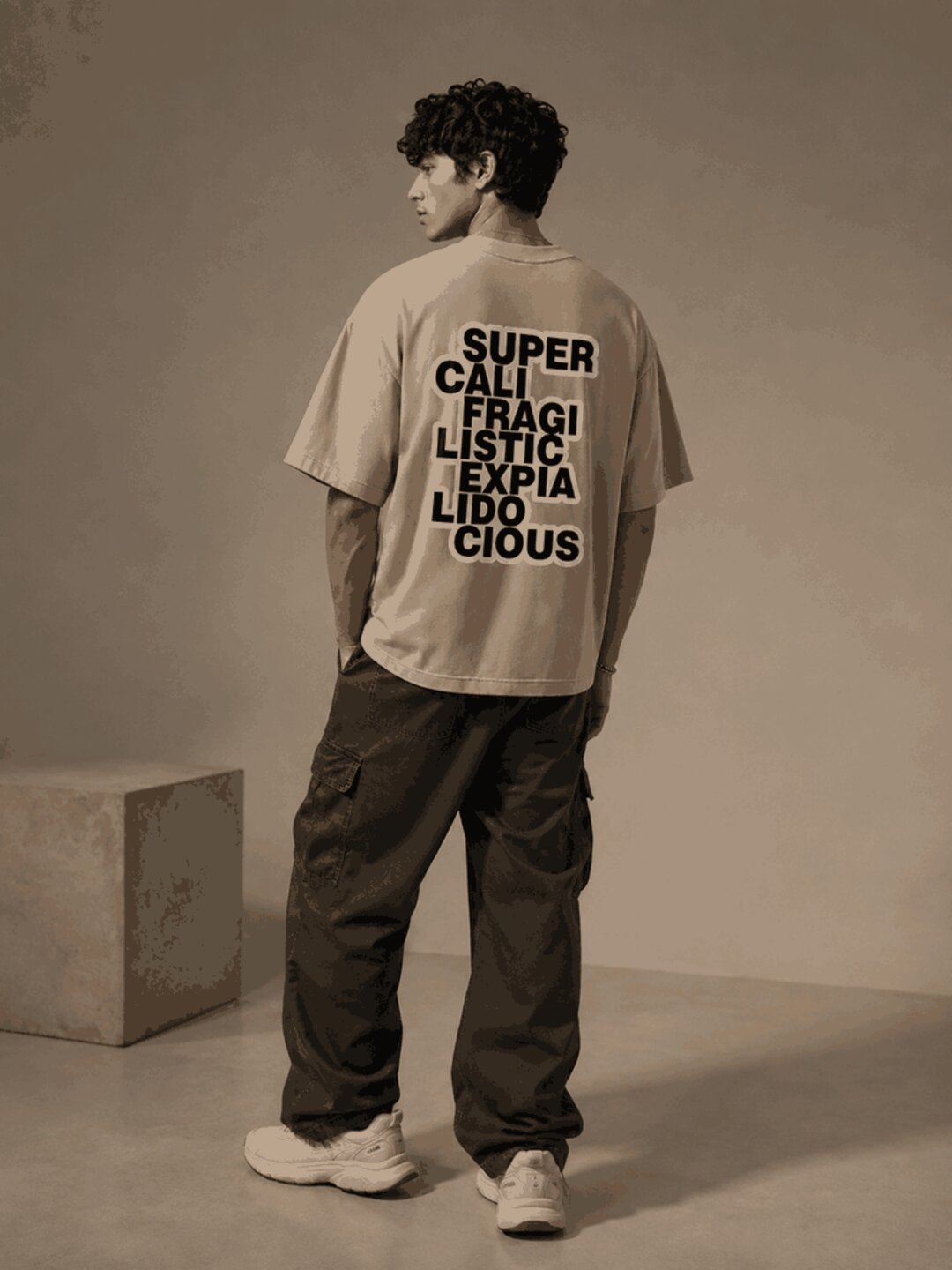 Guiness Word Printed Round Neck Oversize Pre-customized Tshirt for Men