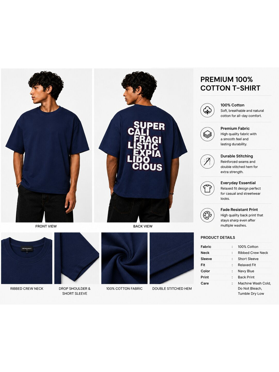 Word Idioms 04 Printed Round Neck Oversized Pre customized Tshirt for Men