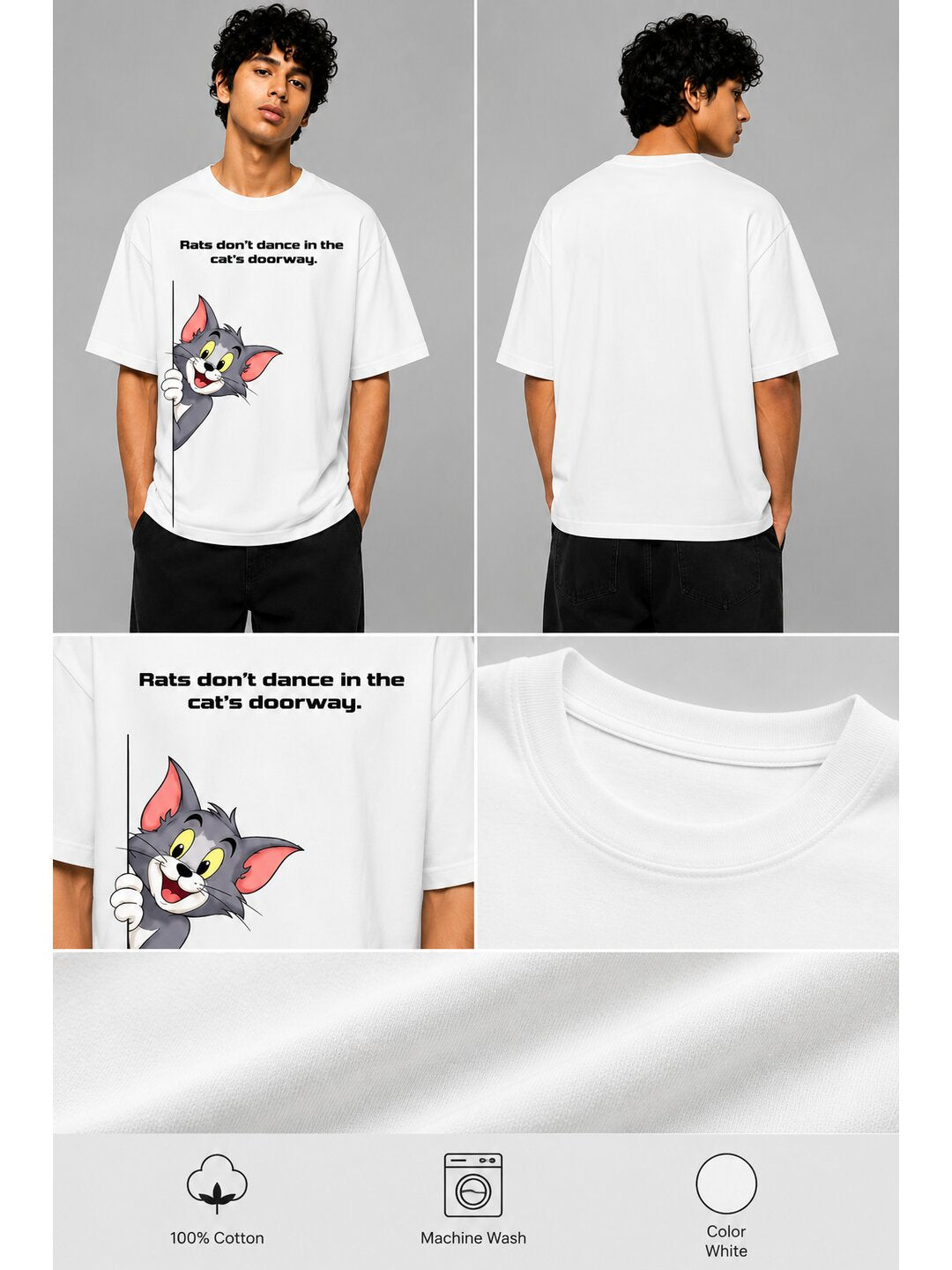 Word Idioms 06 Printed Round Neck Oversized Pre customized Tshirt for Men