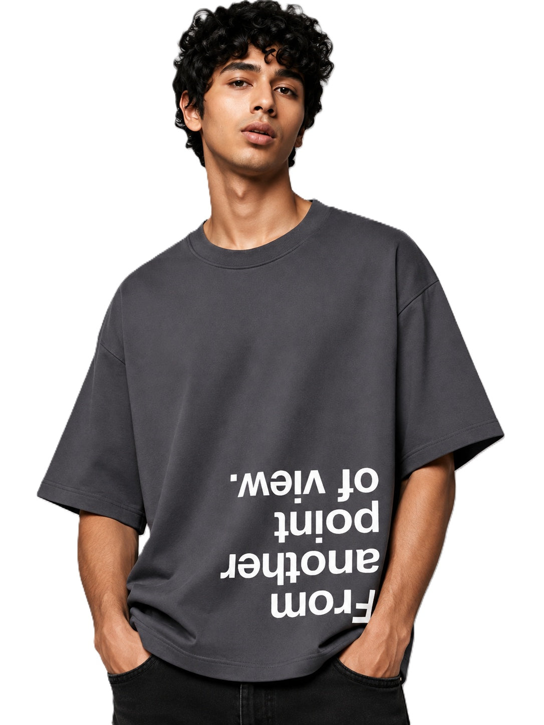 Point of View Printed Round Neck Oversize Pre-customized Tshirt for Men