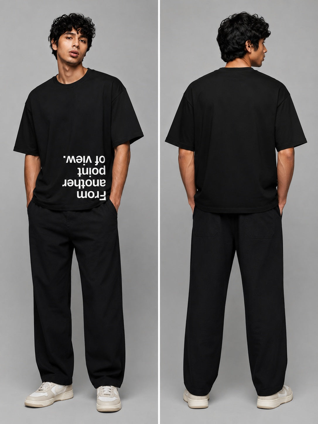 Point of View Printed Round Neck Oversize Pre-customized Tshirt for Men
