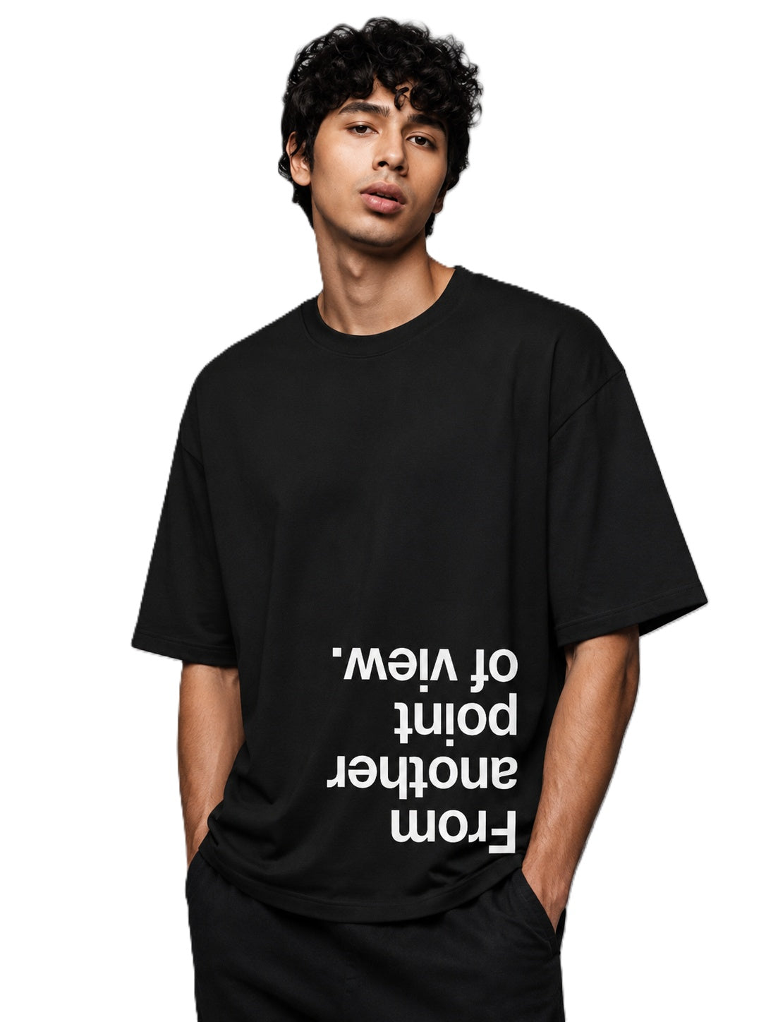 Point of View Printed Round Neck Oversize Pre-customized Tshirt for Men