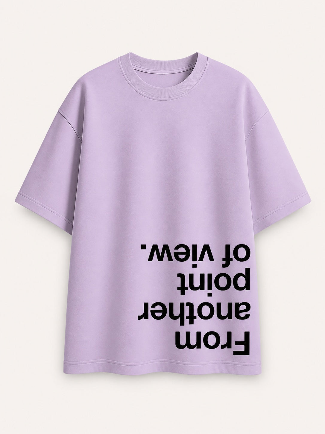 Point of View Printed Round Neck Oversize Pre-customized Tshirt for Men