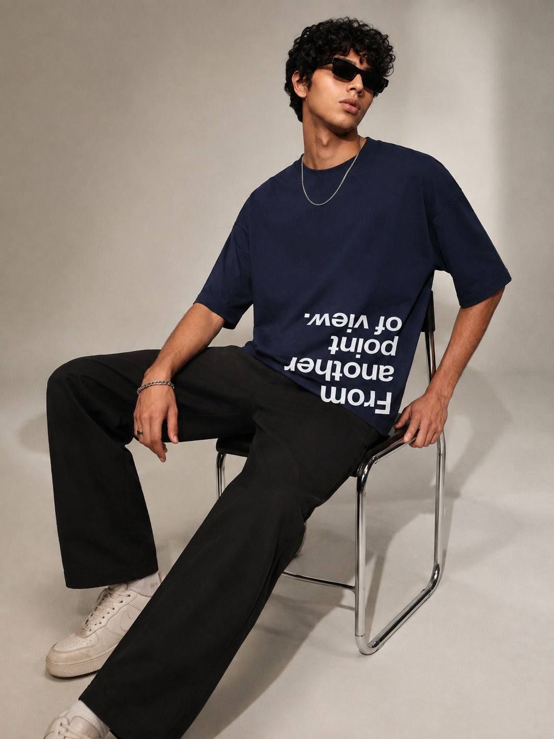 Point of View Printed Round Neck Oversize Pre-customized Tshirt for Men