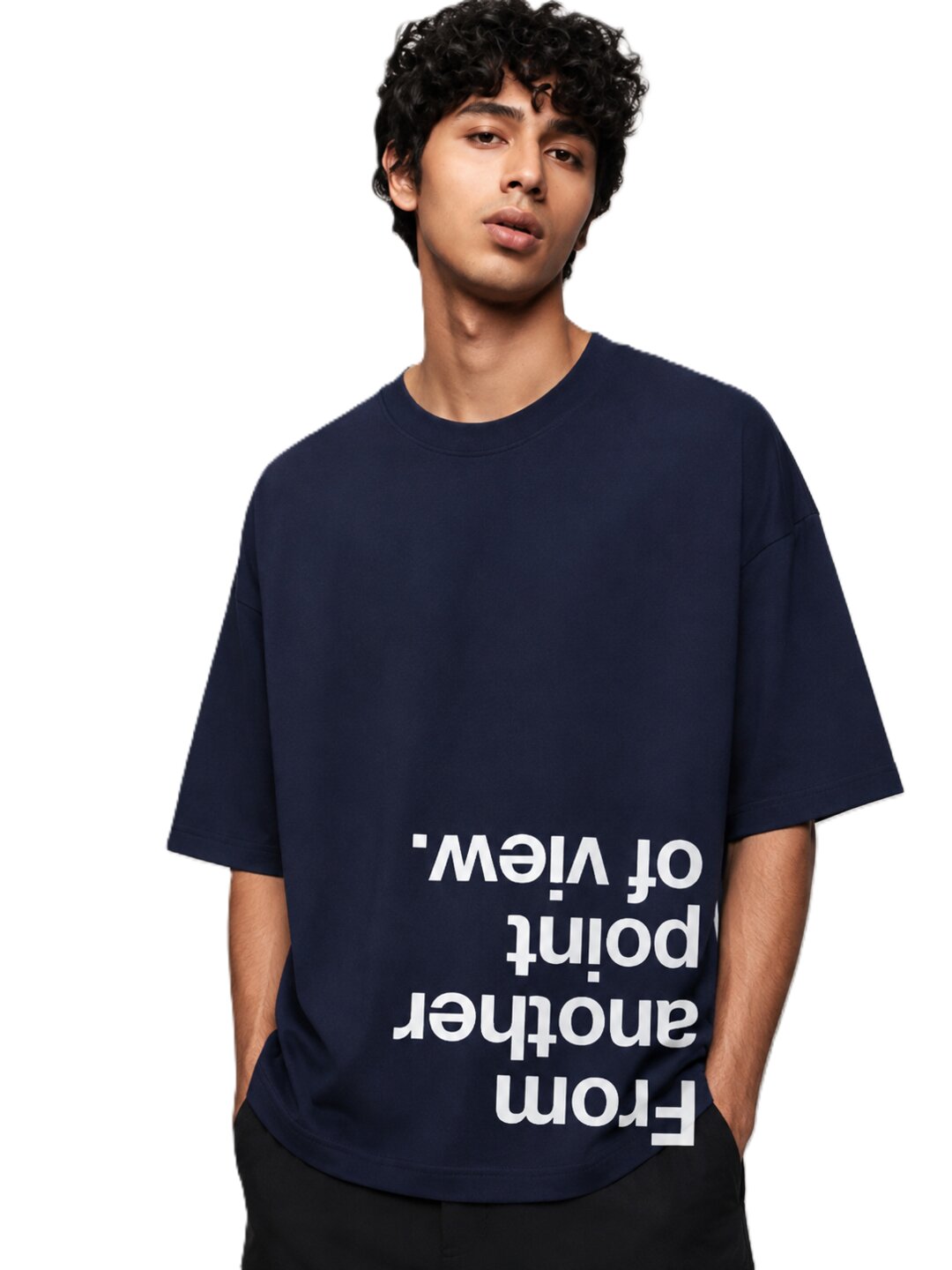 Point of View Printed Round Neck Oversize Pre-customized Tshirt for Men