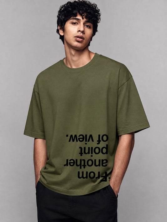 Point of View Printed Round Neck Oversize Pre-customized Tshirt for Men