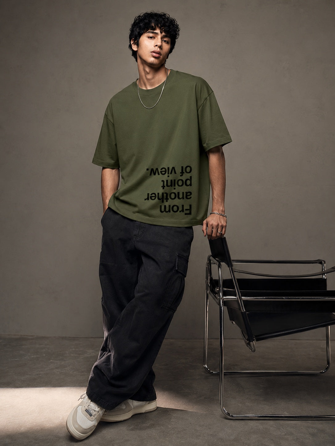 Point of View Printed Round Neck Oversize Pre-customized Tshirt for Men