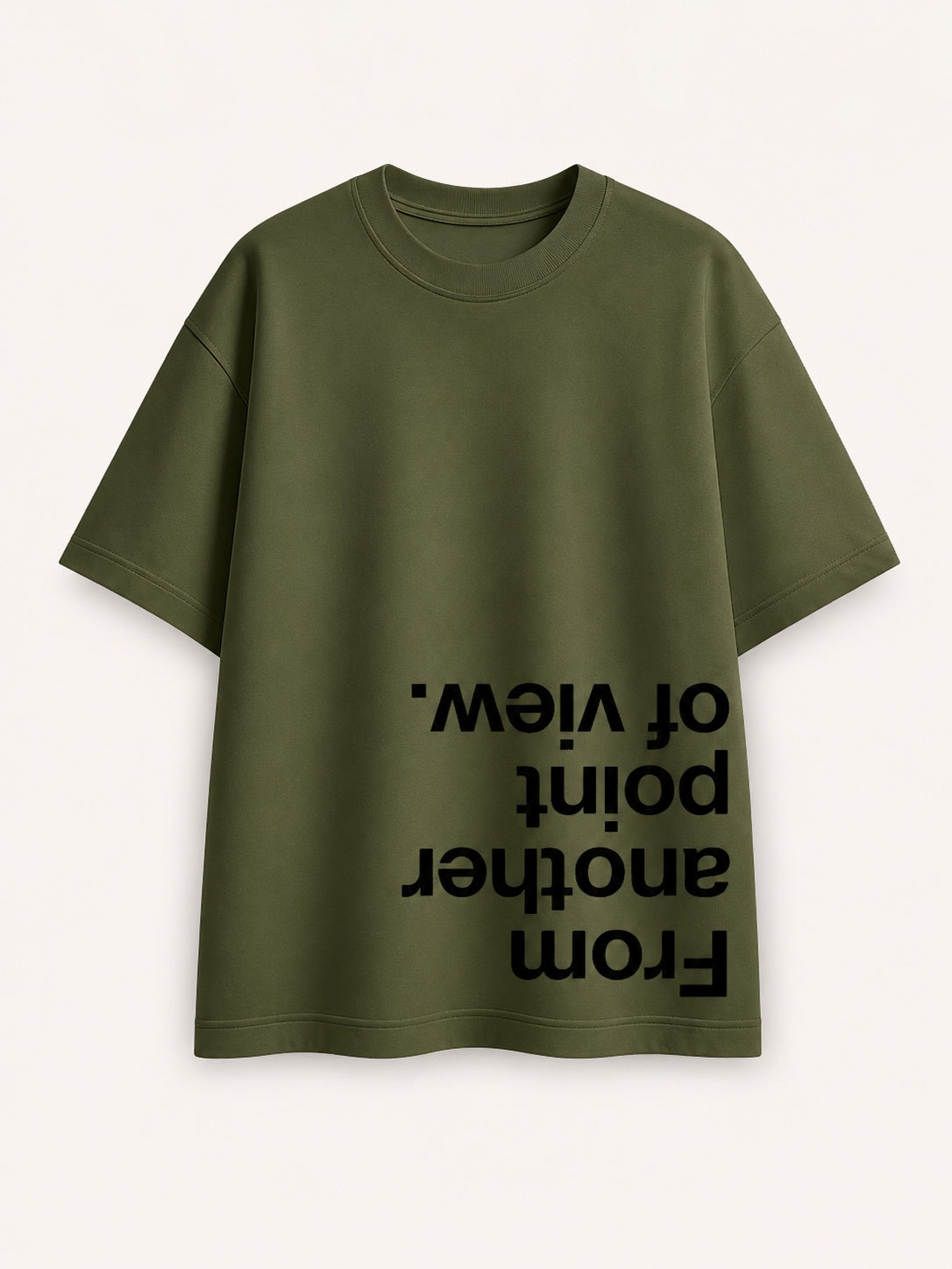 Point of View Printed Round Neck Oversize Pre-customized Tshirt for Men