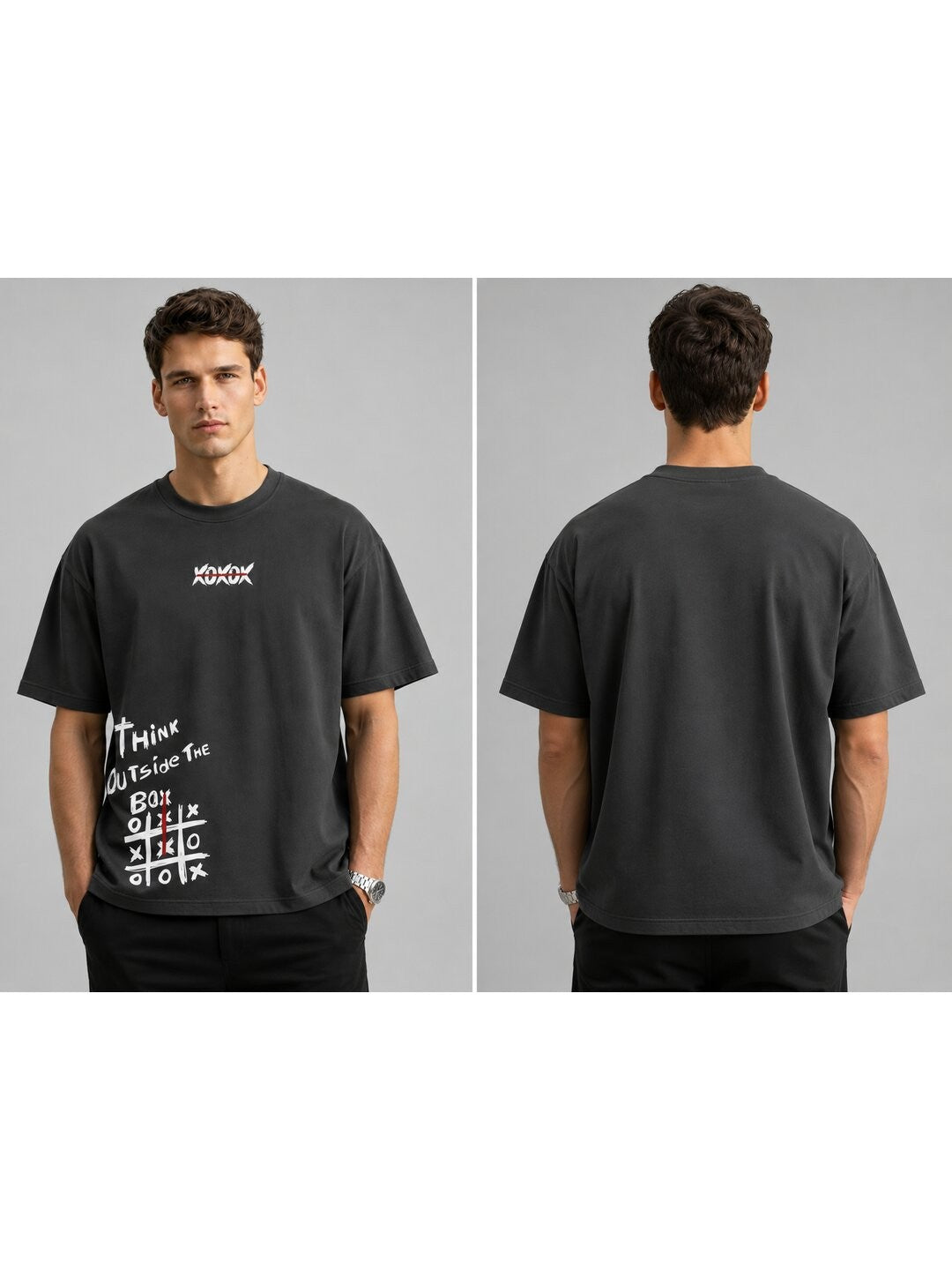 Out of the Box Printed Round Neck Oversize Pre-customized Tshirt for Men