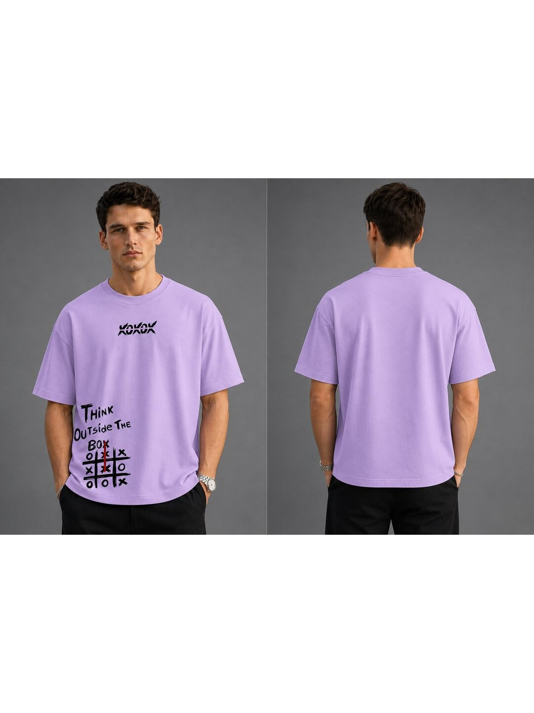 Out of the Box Printed Round Neck Oversize Pre-customized Tshirt for Men