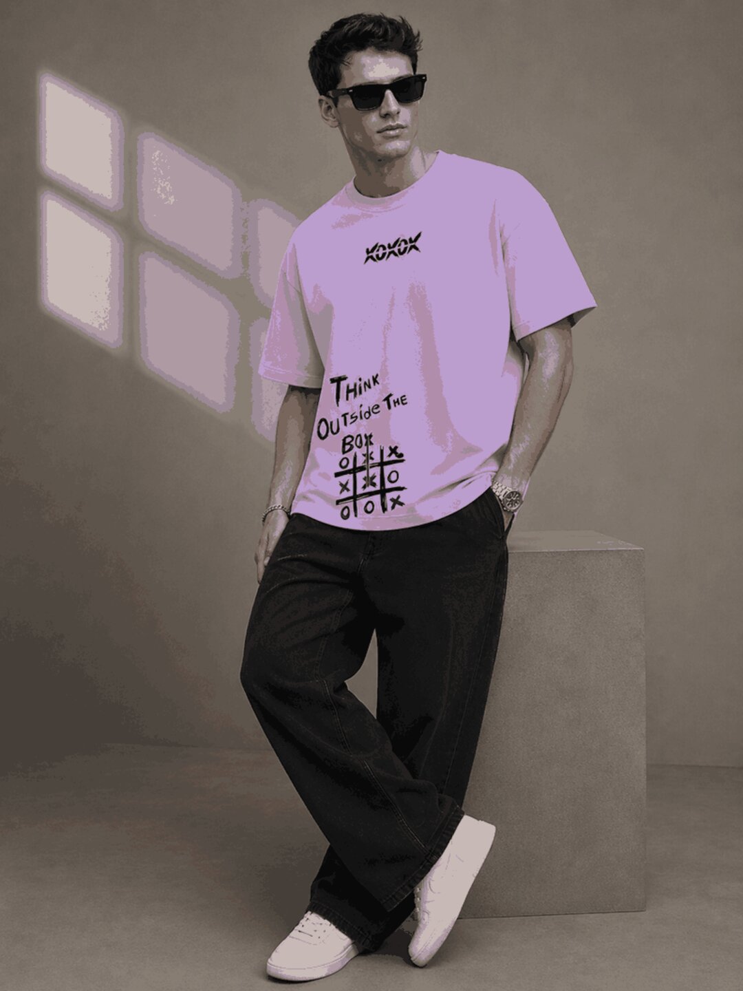 Out of the Box Printed Round Neck Oversize Pre-customized Tshirt for Men