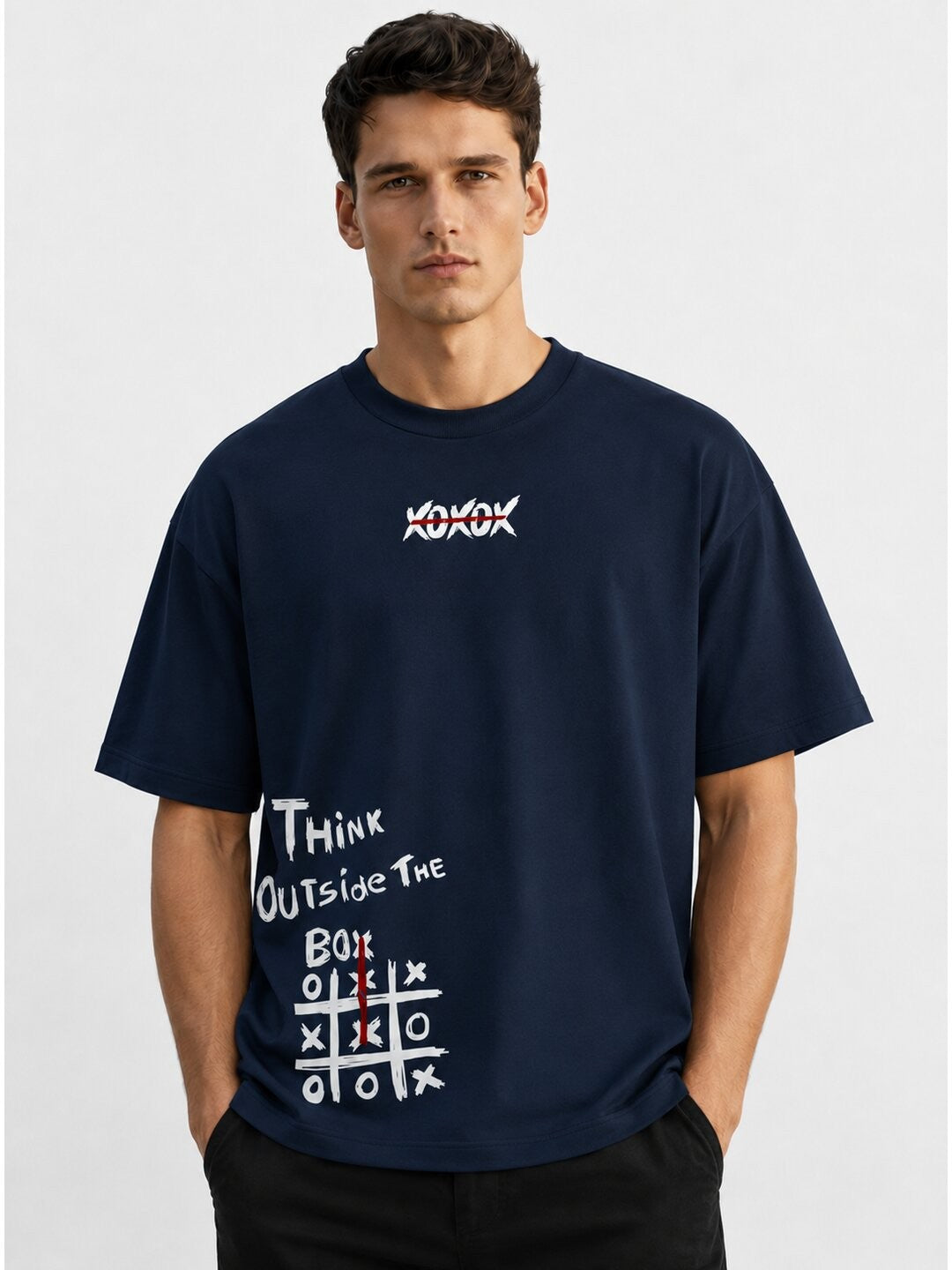 Out of the Box Printed Round Neck Oversize Pre-customized Tshirt for Men