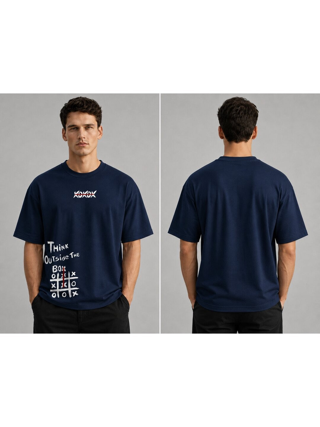 Out of the Box Printed Round Neck Oversize Pre-customized Tshirt for Men