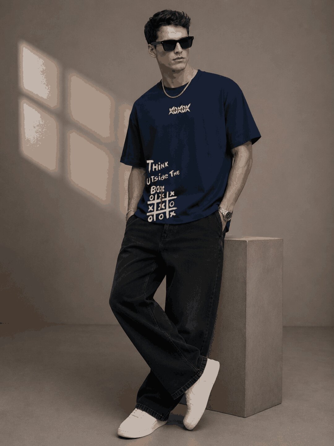 Out of the Box Printed Round Neck Oversize Pre-customized Tshirt for Men