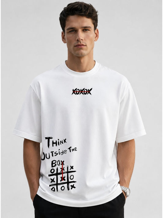 Out of the Box Printed Round Neck Oversize Pre-customized Tshirt for Men