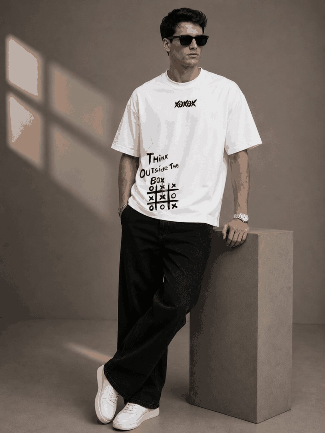 Out of the Box Printed Round Neck Oversize Pre-customized Tshirt for Men