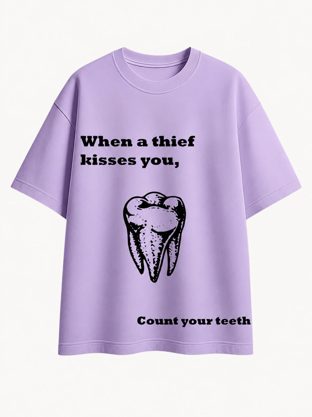 Tooth Printed Round Neck Oversize Pre-customized Tshirt for Men