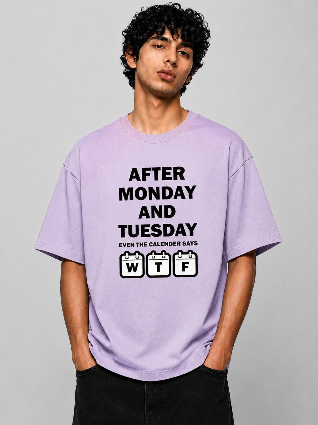 Week drift Printed Round Neck Oversize Pre-customized Tshirt for Men