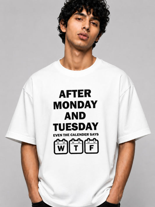 Week drift Printed Round Neck Oversize Pre-customized Tshirt for Men