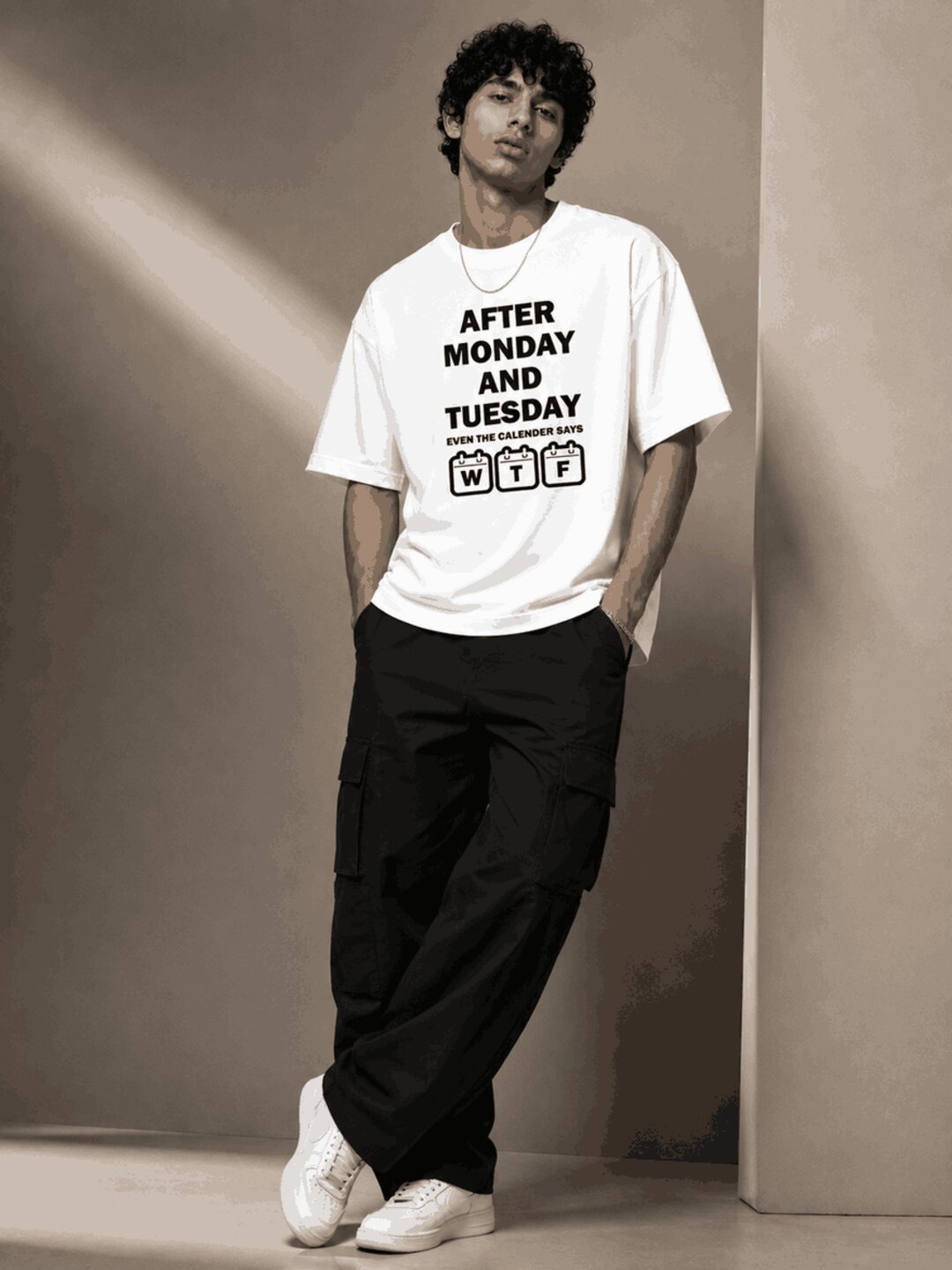 Week drift Printed Round Neck Oversize Pre-customized Tshirt for Men