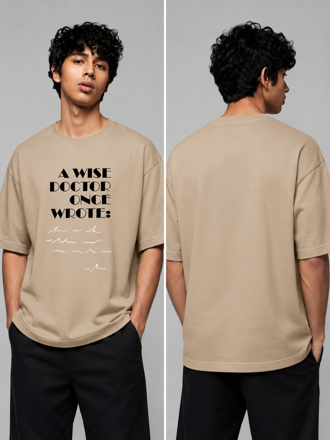 Prescription Printed Round Neck Oversize Pre-customized Tshirt for Men
