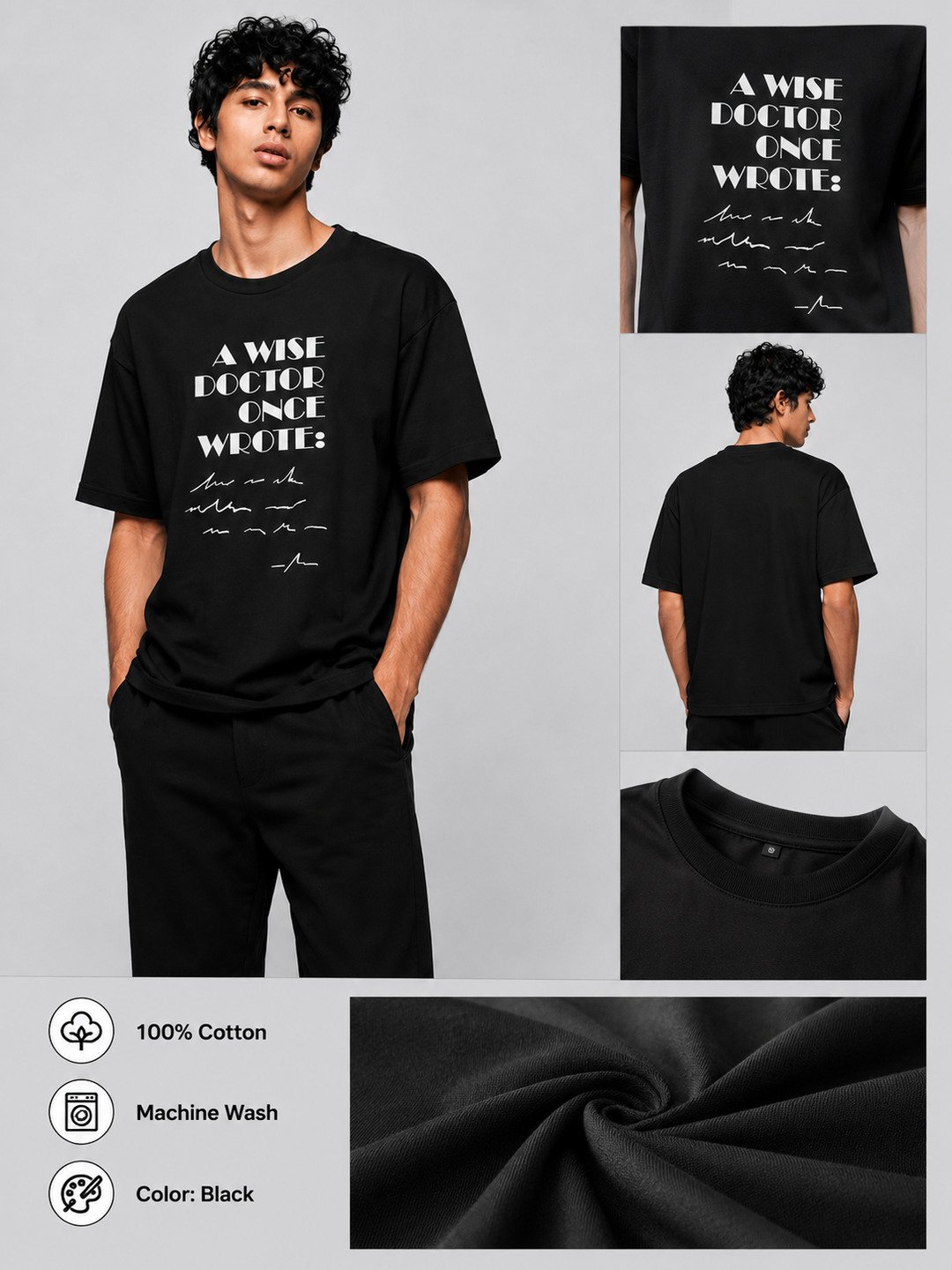 Prescription Printed Round Neck Oversize Pre-customized Tshirt for Men