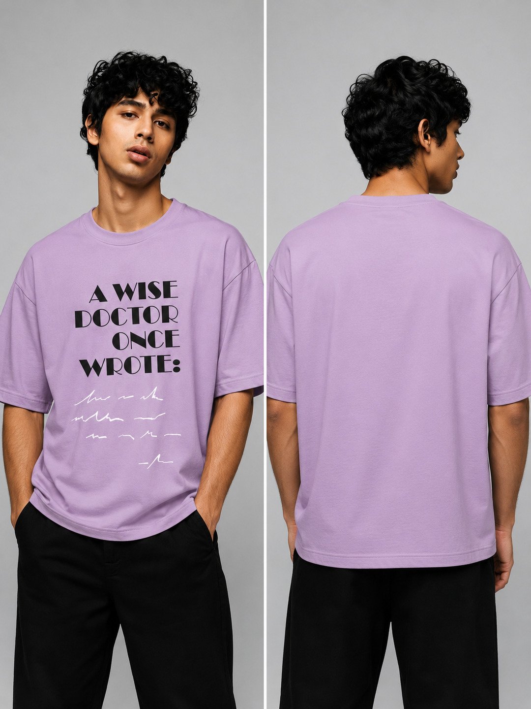 Prescription Printed Round Neck Oversize Pre-customized Tshirt for Men