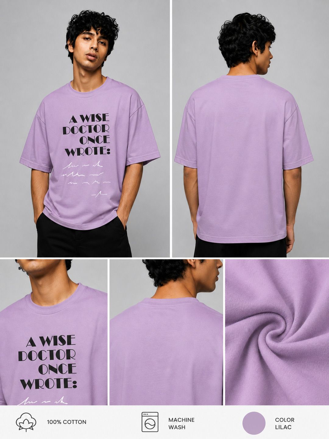 Prescription Printed Round Neck Oversize Pre-customized Tshirt for Men