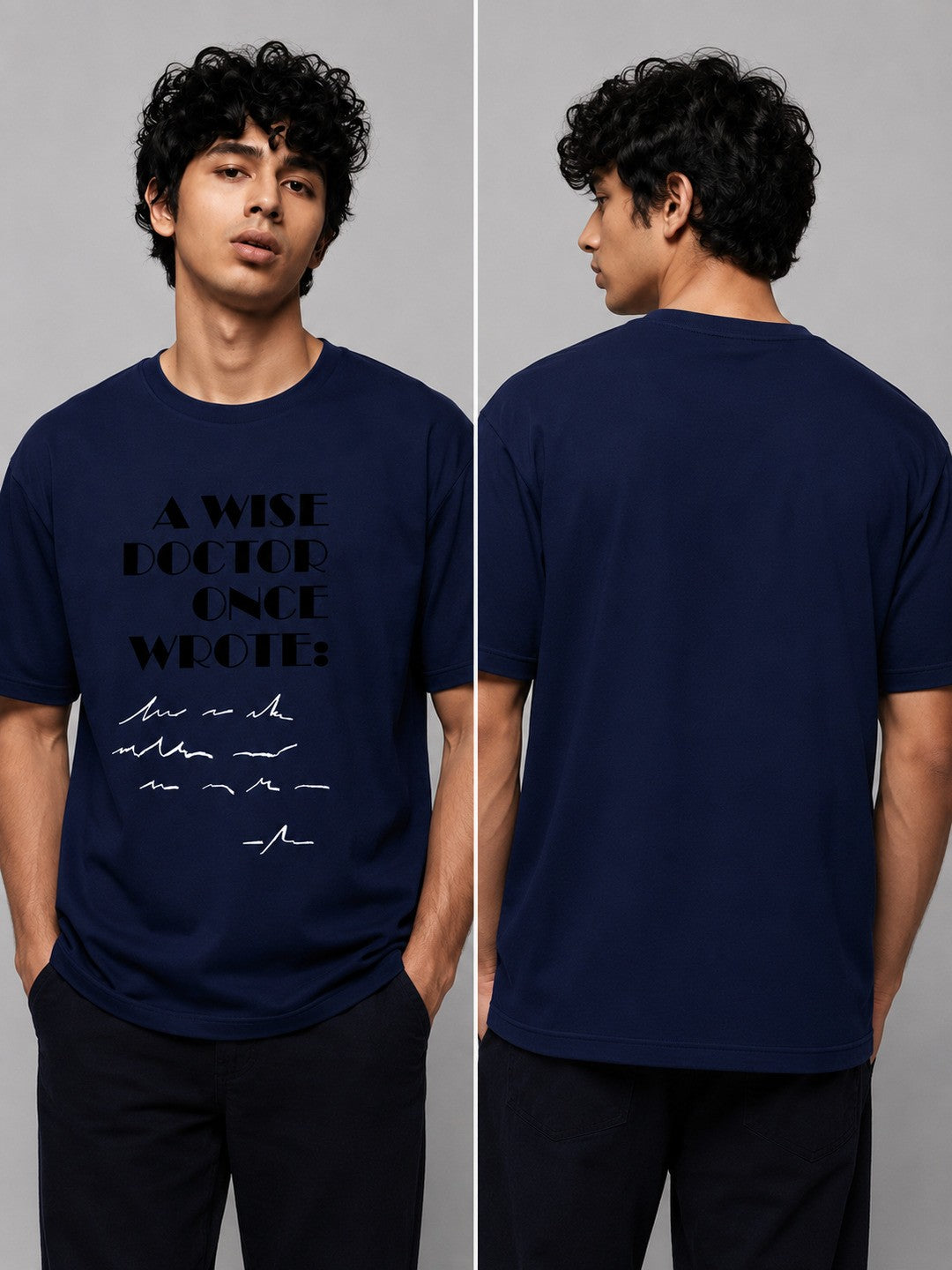 Prescription Printed Round Neck Oversize Pre-customized Tshirt for Men