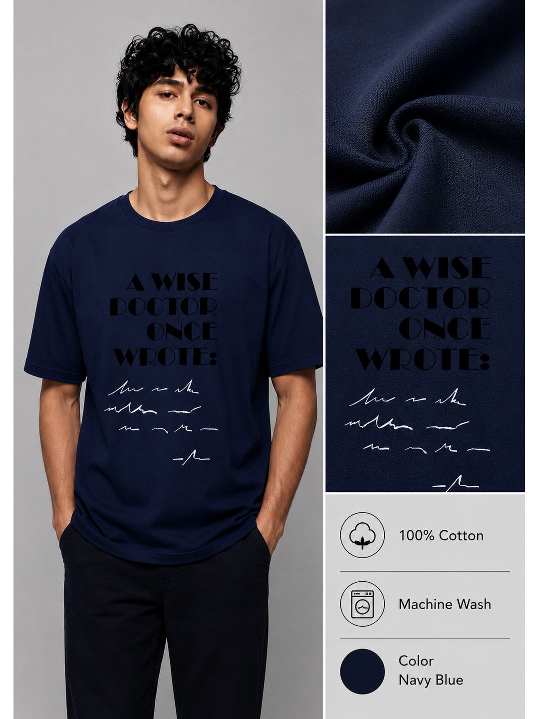 Prescription Printed Round Neck Oversize Pre-customized Tshirt for Men
