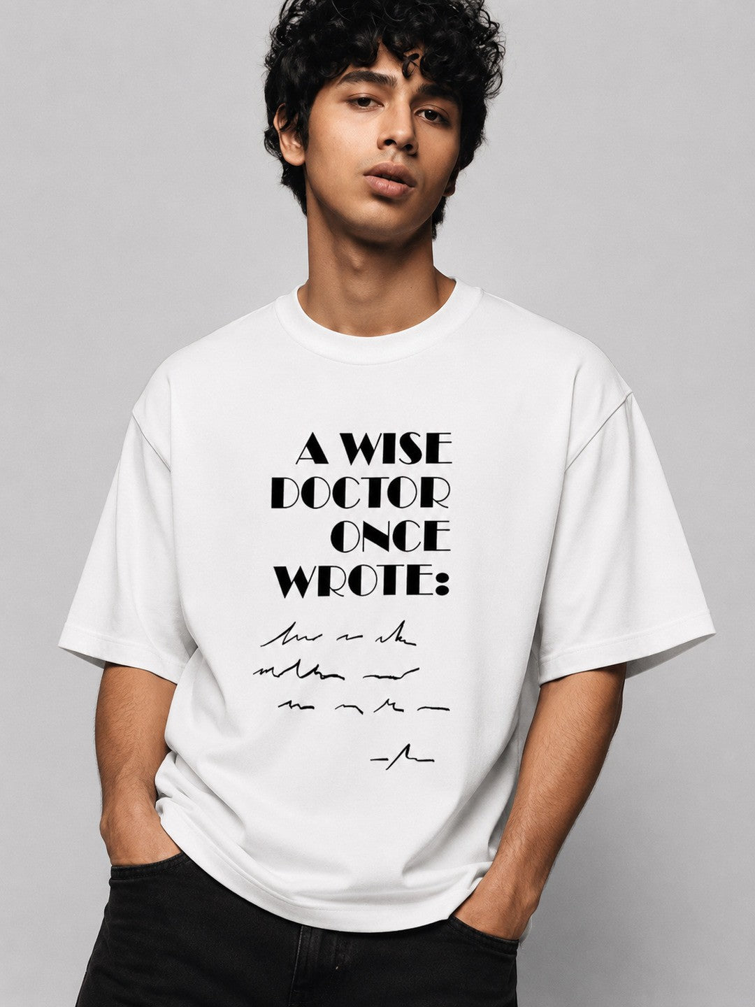 Prescription Printed Round Neck Oversize Pre-customized Tshirt for Men