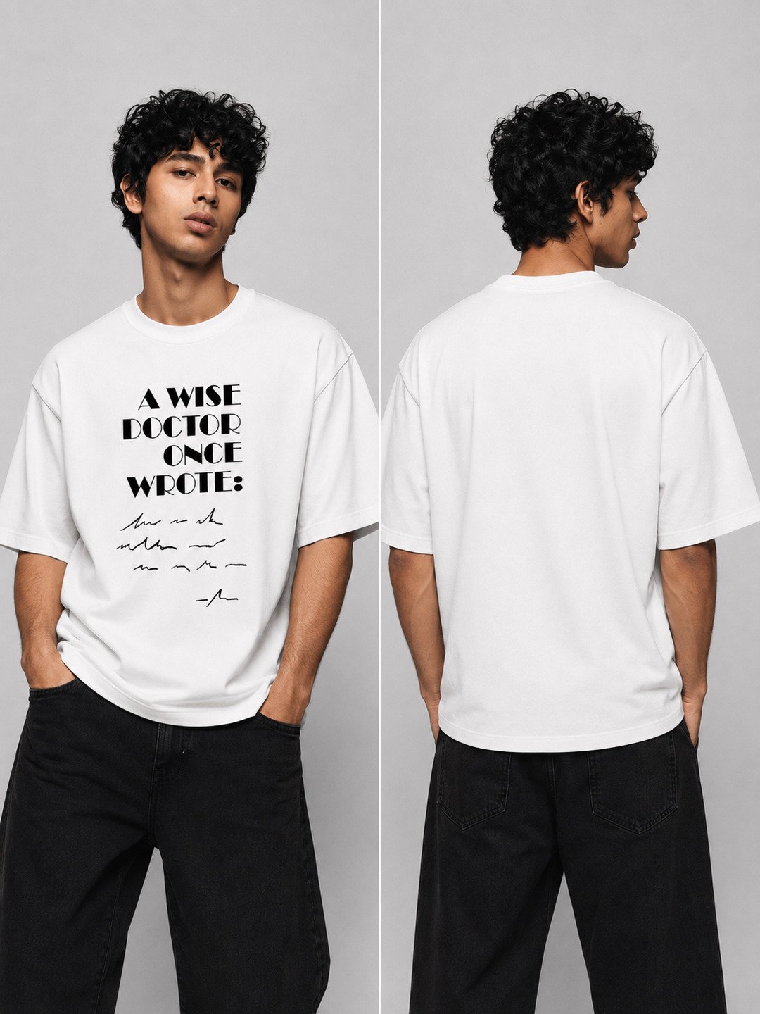 Prescription Printed Round Neck Oversize Pre-customized Tshirt for Men