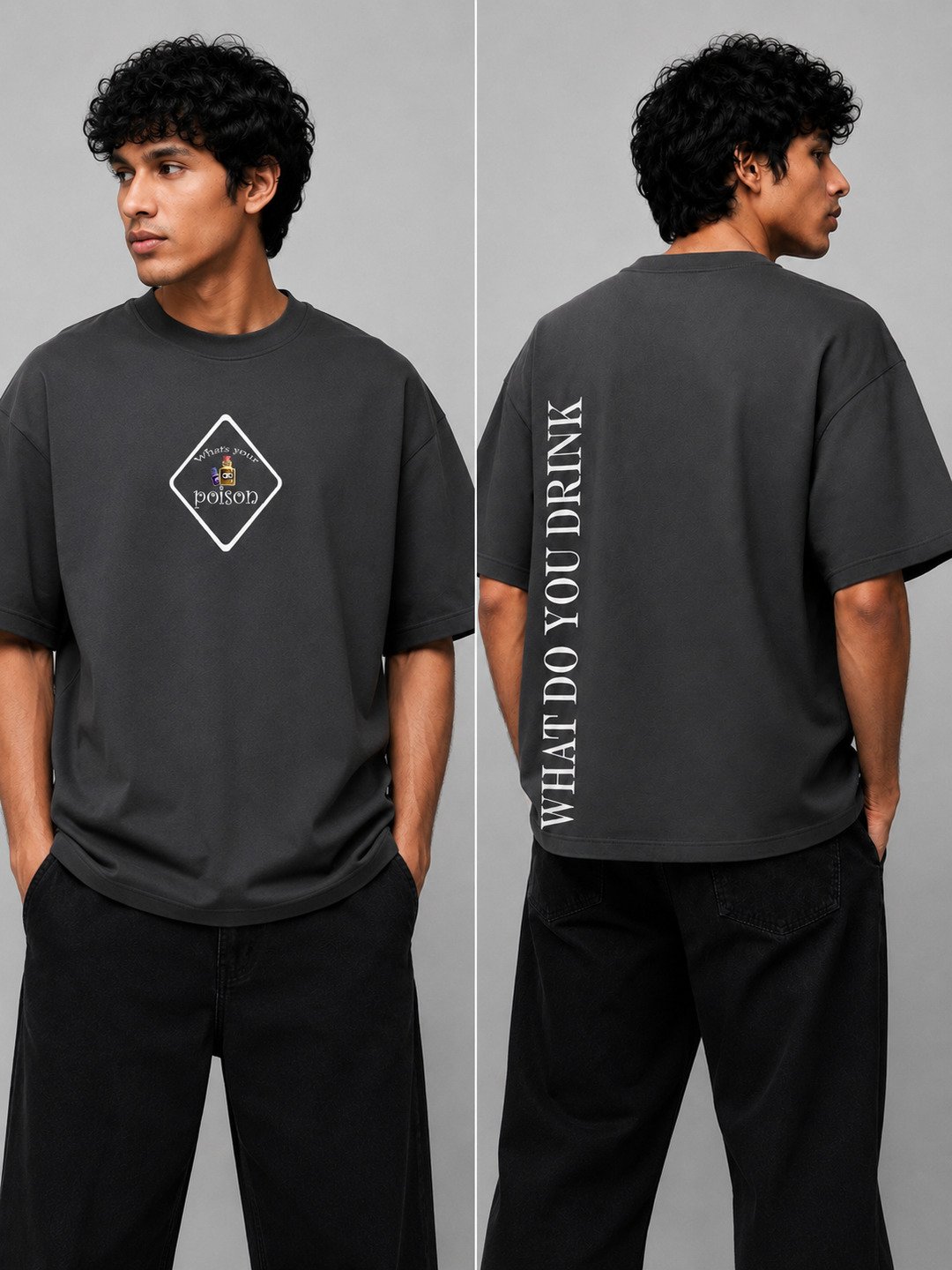 Poison Printed Round Neck Oversize Pre-customized Tshirt for Men