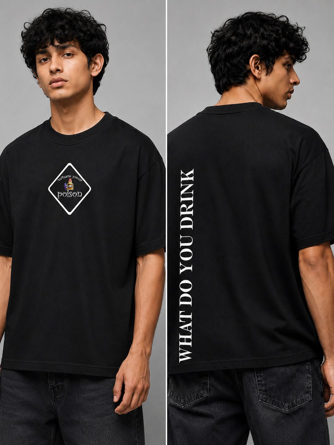 Poison Printed Round Neck Oversize Pre-customized Tshirt for Men