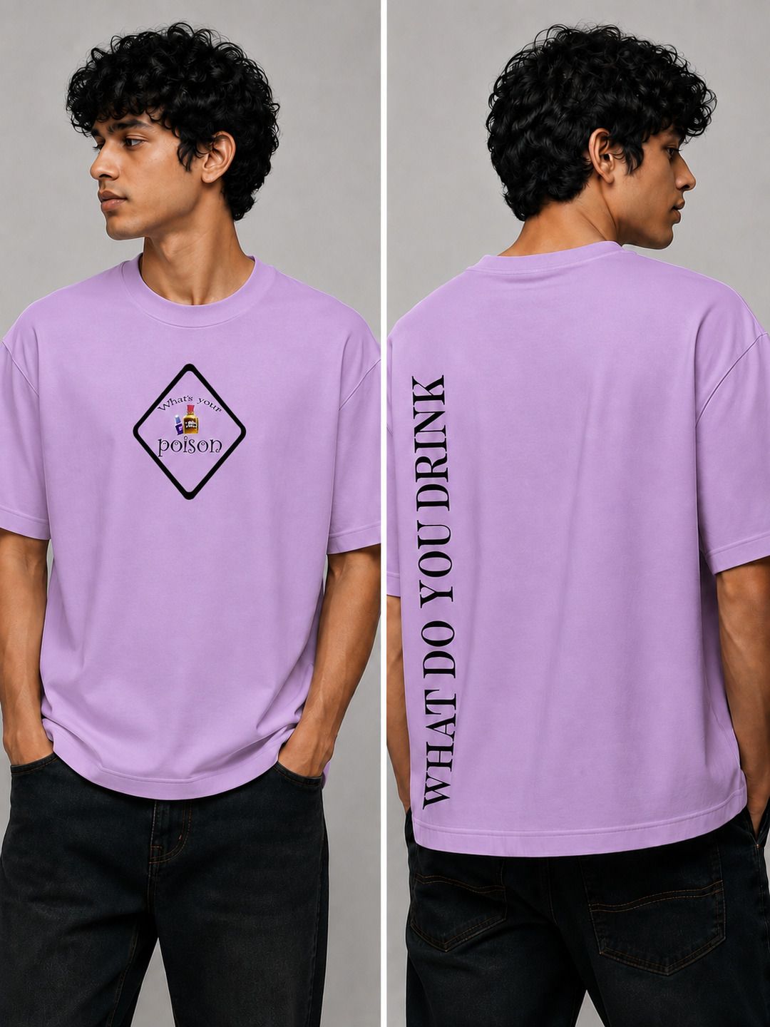 Poison Printed Round Neck Oversize Pre-customized Tshirt for Men